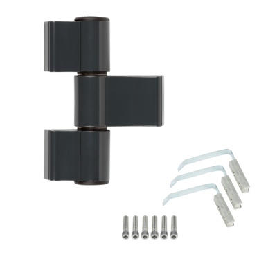 Петля для алюминиевых дверей dormakaba 03-AL/3, 3-х секционная для холодного профиля, графит 